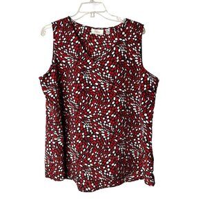 Chico's Semi Sheer Sleeveless Top 3 (US L) Abstract Dots Black Red White Y2K